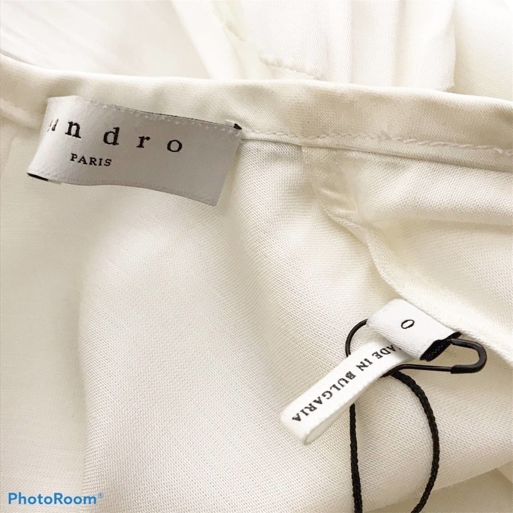 Sandro H18Camille ecru white embellished top - Picture 12 of 14